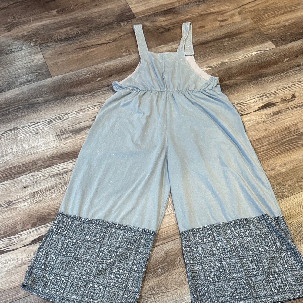 Yak N Yeti Blue-Gray Patterned Overalls - Picture 4 of 7